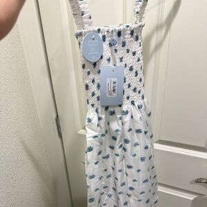 Hill House Nap Dress - White and Blue Floral